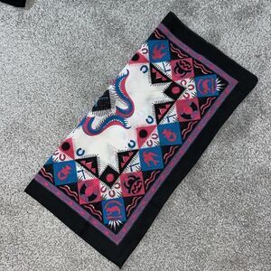 New 22” Vintage Navajo Native American Indian Bandana cloth Pink Black Turquoise